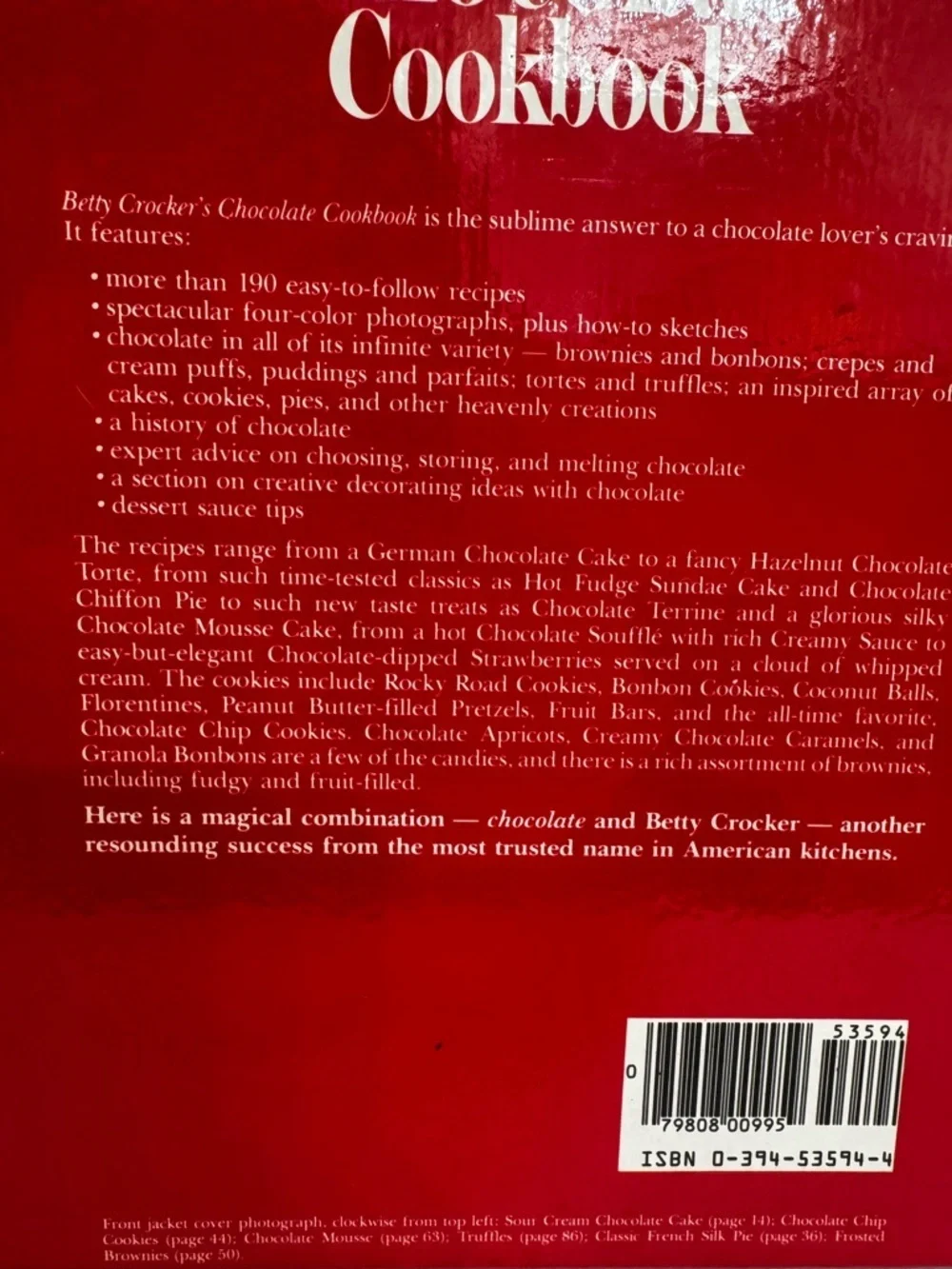 VTG 1985 Betty Crocker’s Chocolate Cookbook Hardback 1980s Home Dessert Recipes